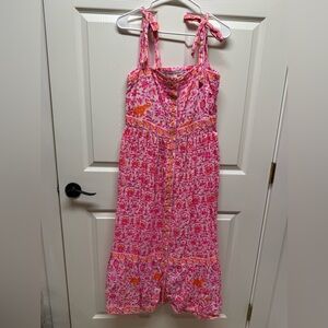 Gretchen Scott Designs Pink and Orange Floral Dress